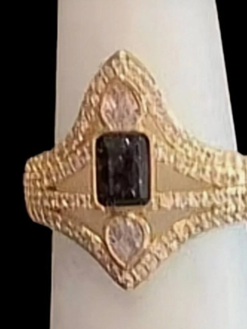 Bomb Party UNTAMED Ring Size 8 RG15807 "Snarl Softly" Black on Gold